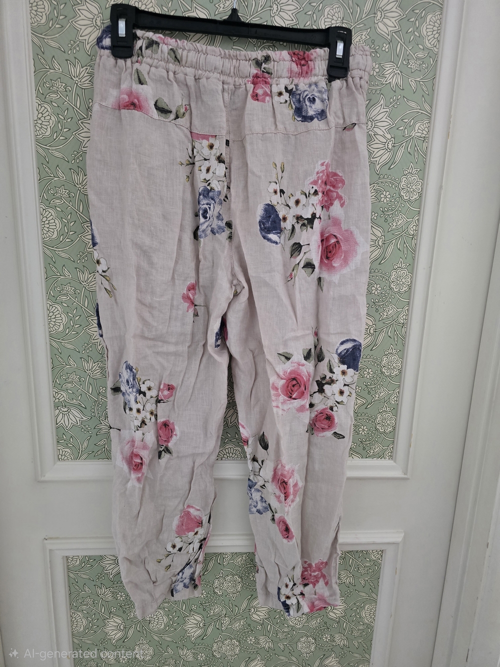 Belle France Floral Linen Pants - Picture 5 of 8